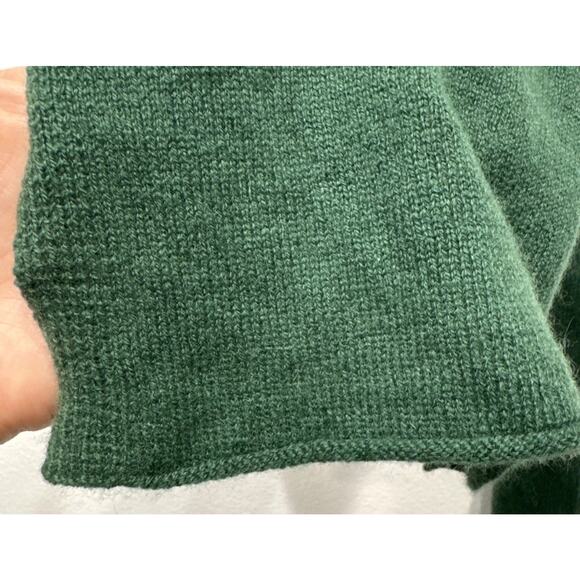 Tasselli Green 100% Cashmere Skinny Scarf Boho Y2K Look - Picture 5 of 7